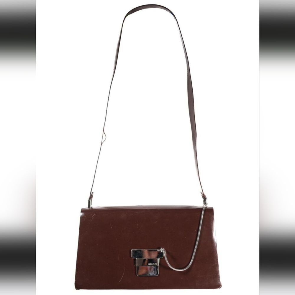 Vintage Authentic Gucci Patent Leather Shoulder Bag As-is Needs TLC